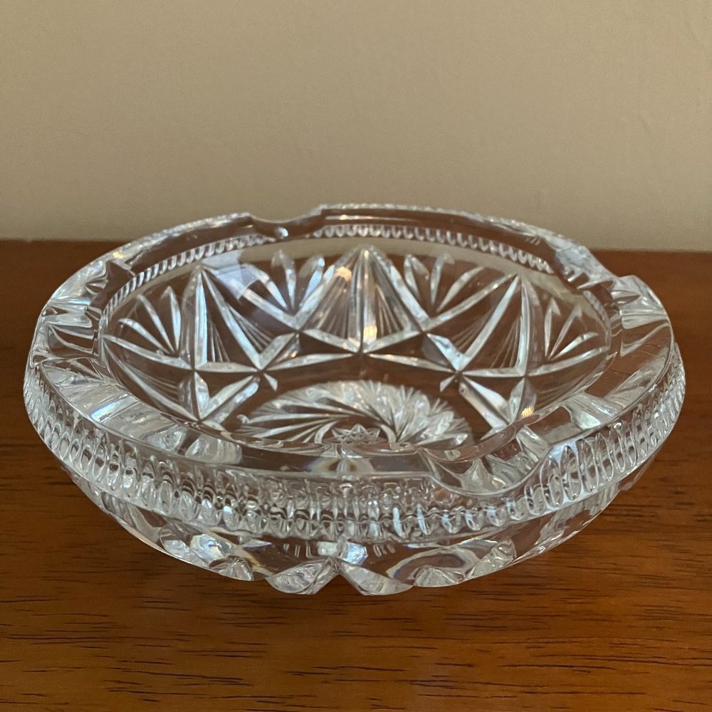 Heavy Lead Crystal Round Ash Tray
